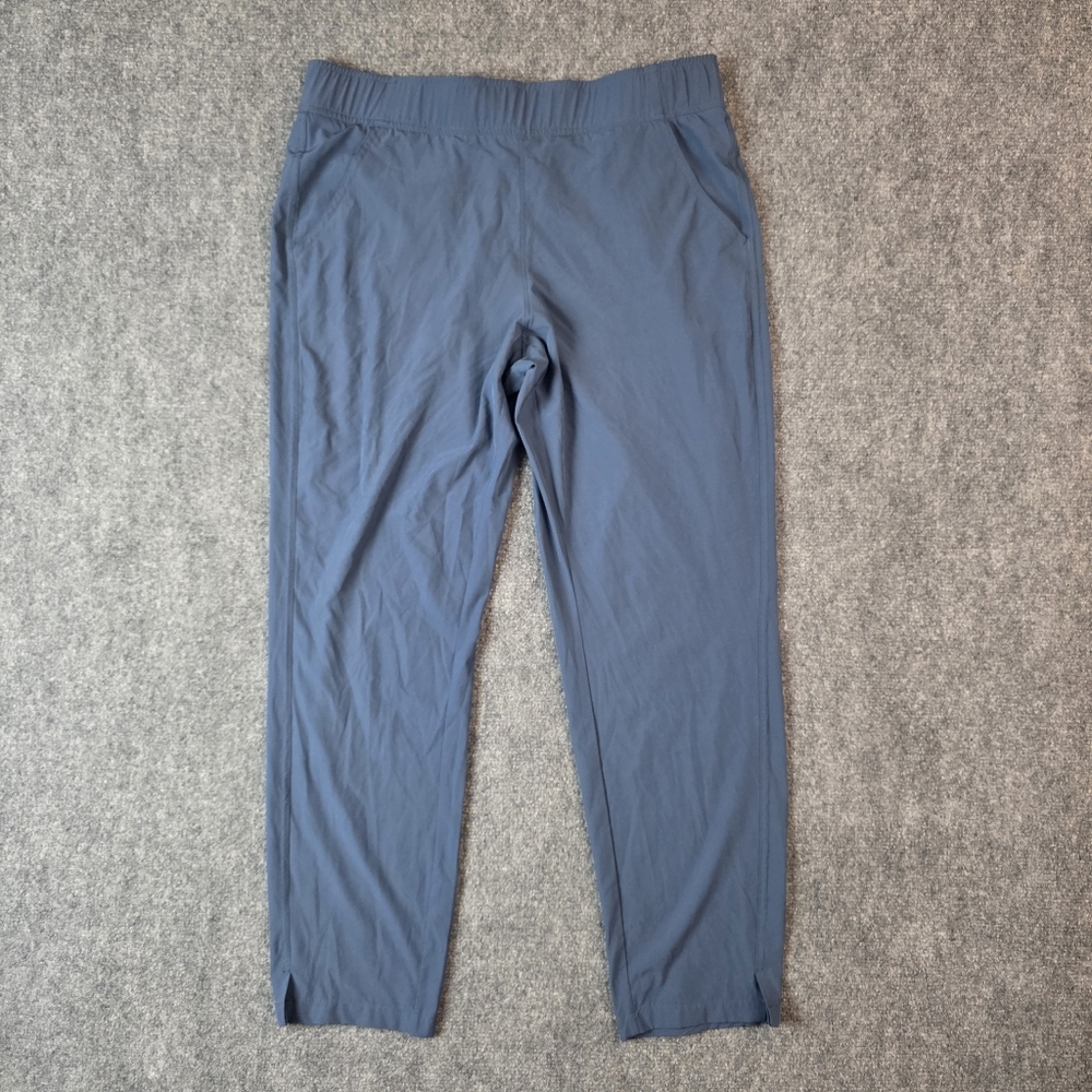 Eddie Bauer Departure Ankle Pants M Dusted Indigo Stretch UPF 50+ Travel Hike - Picture 2 of 11